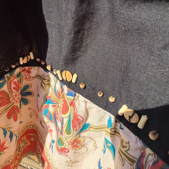 Vintage Prairie Midi Skirt 90s Ronnie Nicole Floral Beaded Flared | Size M/L - Picture 9 of 12